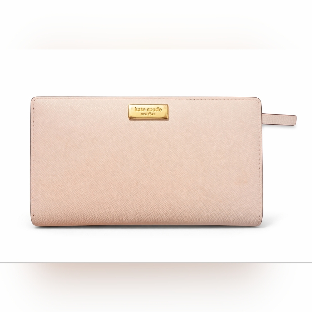 Kate Spade New York Blush Pink Saffiano Leather Long Wallet Card Holder - Picture 1 of 10